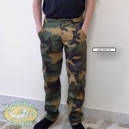 Pantalone per bambini in stile militare mimetico con tasche